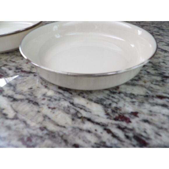 Lenox Solitaire Bowl Shallow Coupe Pasta Salad 7.5" Platinum Set of 2 FLAW READ - Picture 3 of 14